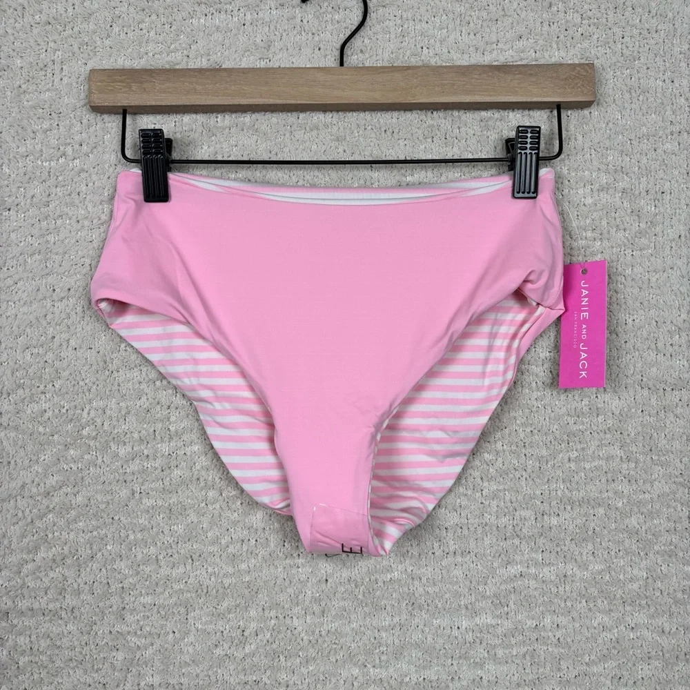 Janie and Jack‎ Swim Bottom Girls XS Pink White Striped Reversable Bikini Beach
